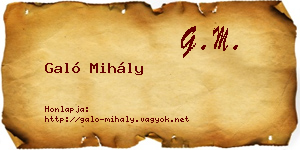 Galó Mihály névjegykártya